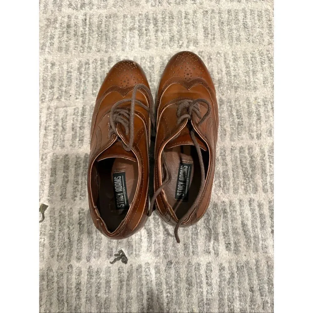 Stacy Adams Youth Boys Wingtip Oxford Dress Shoes Leather Lace-Up Brown Size 13